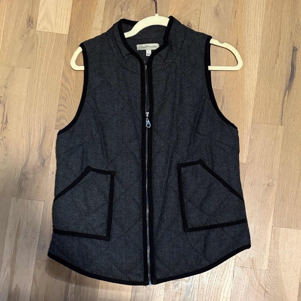 J. Crew Charcoal Quilted Vest